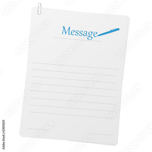 Clipped papers with message layout