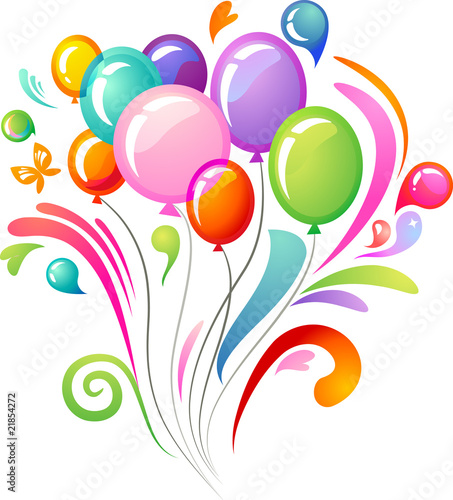 Colourful splash with balloons