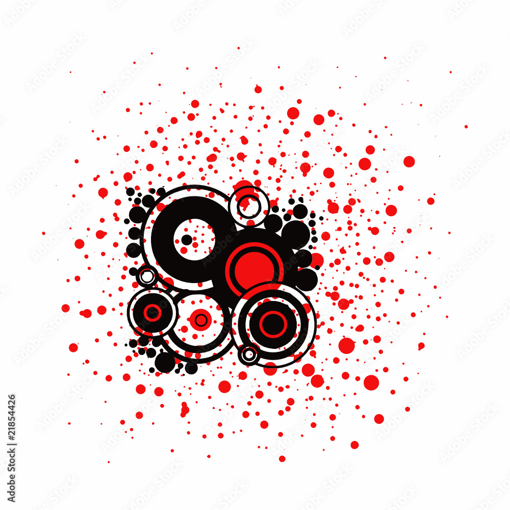 Obraz premium CERCLES ROUGE NOIR GRUNGE