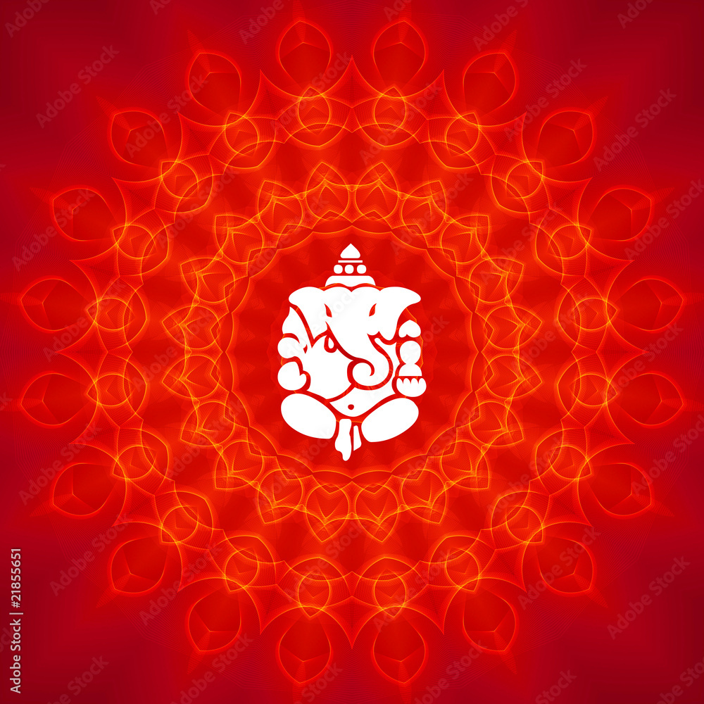 Fototapeta premium Lord Ganesha On Mandala Background