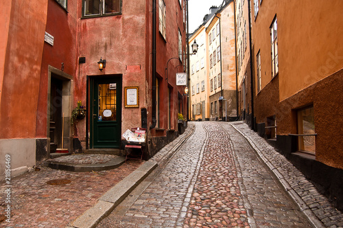 Rue typique de Stockholm à Gamla Stan © Alexi Tauzin