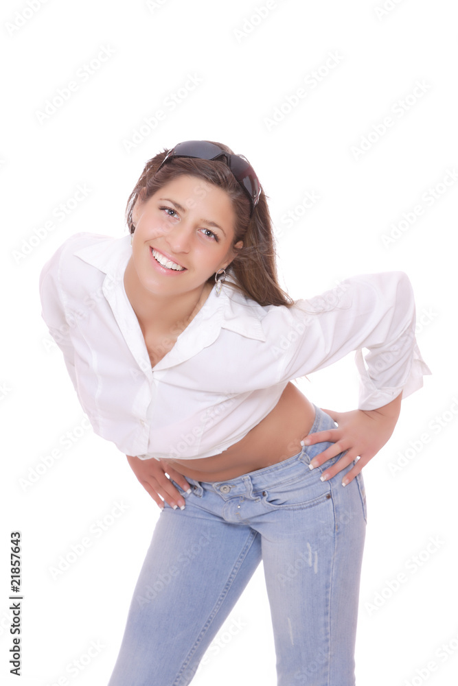Beautiful young woman in jeans Beautiful young woman in jeans