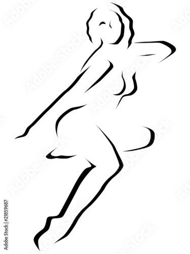 Abstract female form pose vector