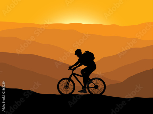 Mountain biking vector