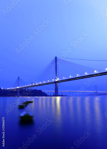 Bridge at night, in Hong Kong