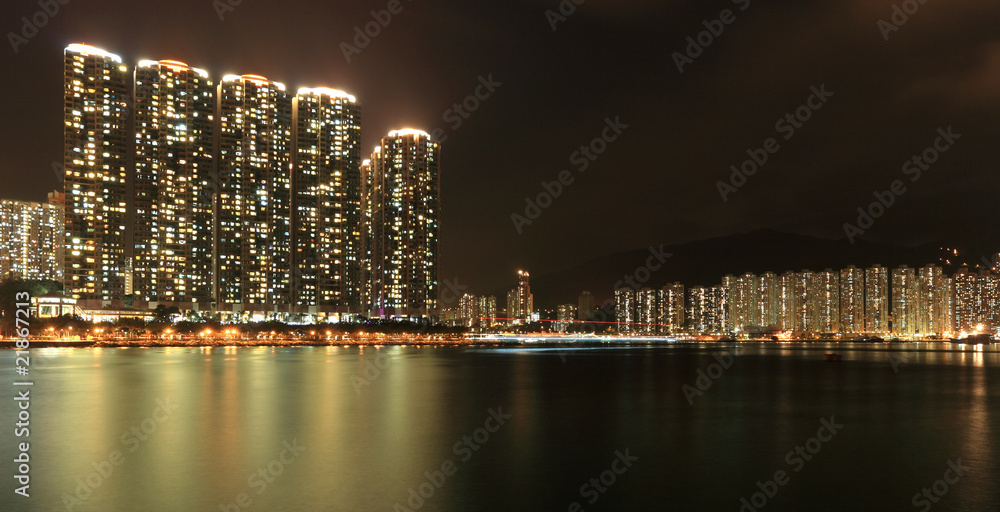 Apartment Buildings at night