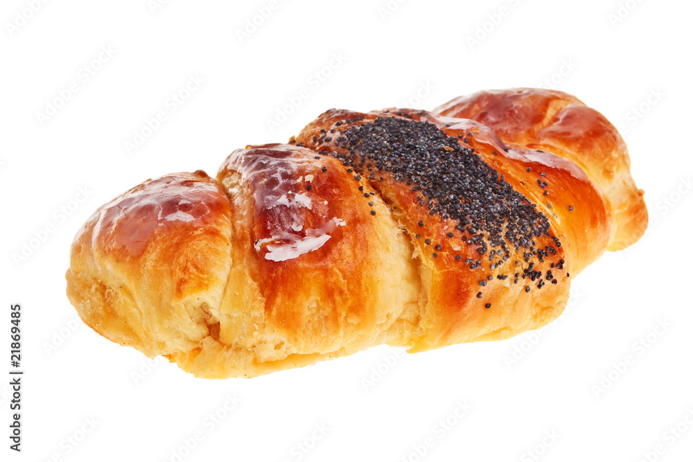 Delicious, tasty bun isolated over white background. Delicious, tasty bun isolated over white background.