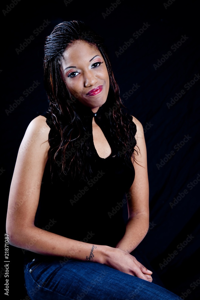 Fototapeta premium Lovely African American woman