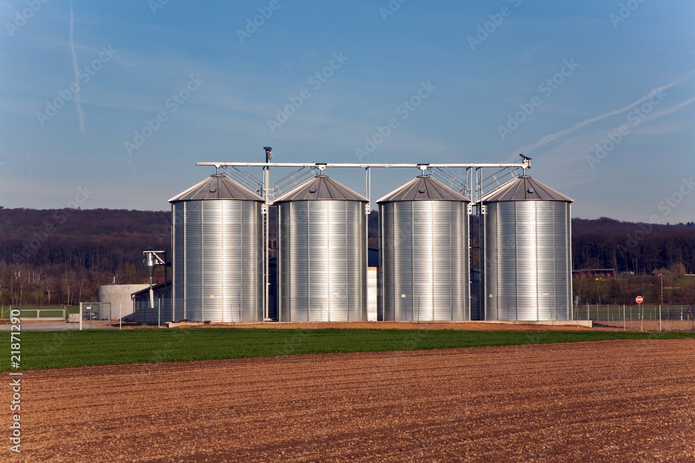 silo in beautiful landscape in sun silo in beautiful landscape in sun
