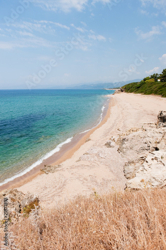 Tranquil empty beach photo