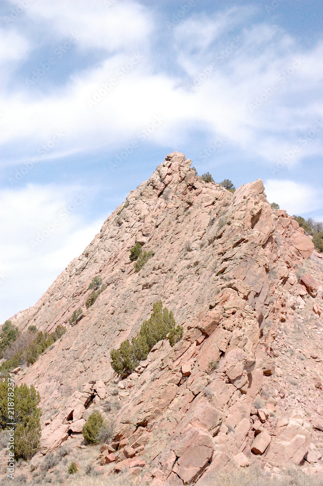 Fototapeta premium Red Hill Blue Sky