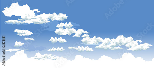 Sky and clouds vector background banner