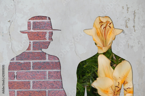 Brick man vs Flower Man.
