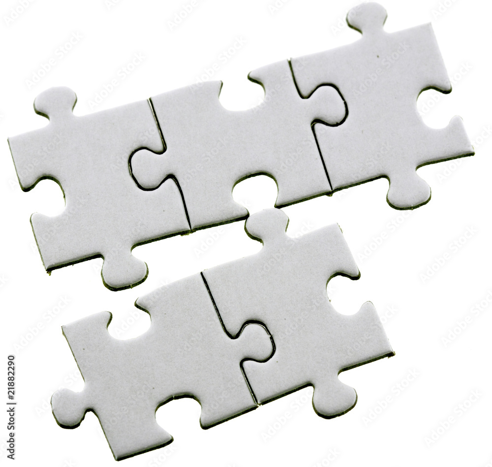 pièces vierges de puzzle, fond blanc pièces vierges de puzzle, fond blanc