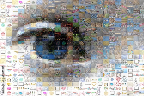 Photos Image d'un œil créé avec une mosaïque de photos, concept de création d'images pa
