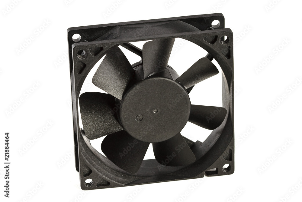 Black cooling fan, isolated on white background Black cooling fan, isolated on white background