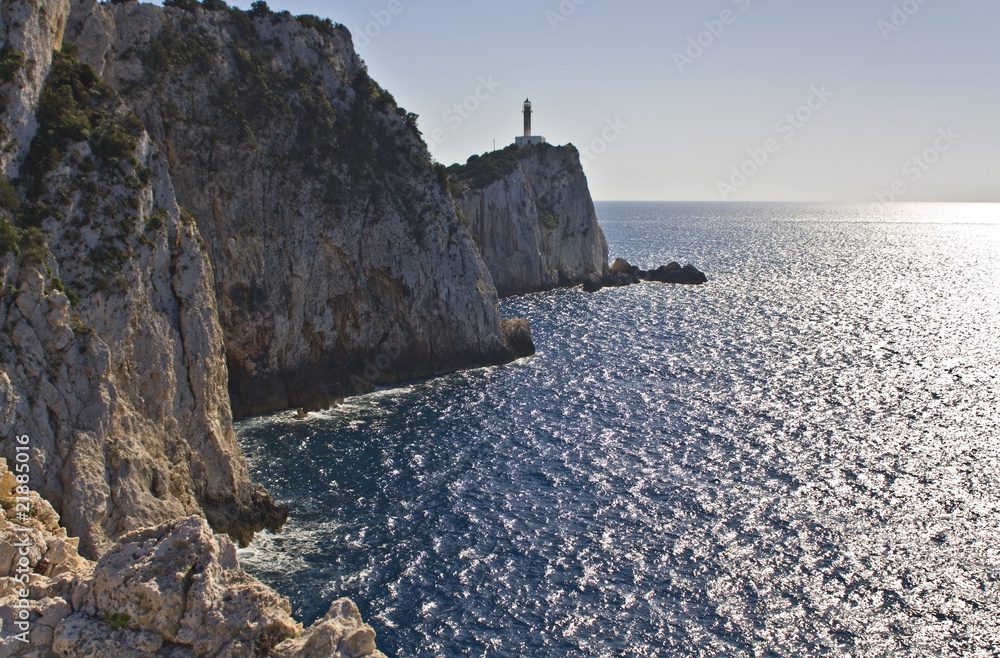 Lighthouse at Lefkada, Ionian sea, Greece Lighthouse at Lefkada, Ionian sea, Greece
