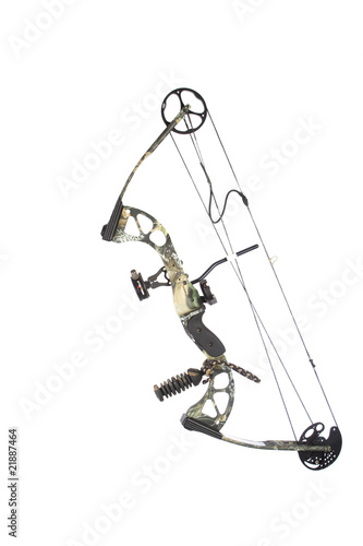 Modern compound bow isolated on white background