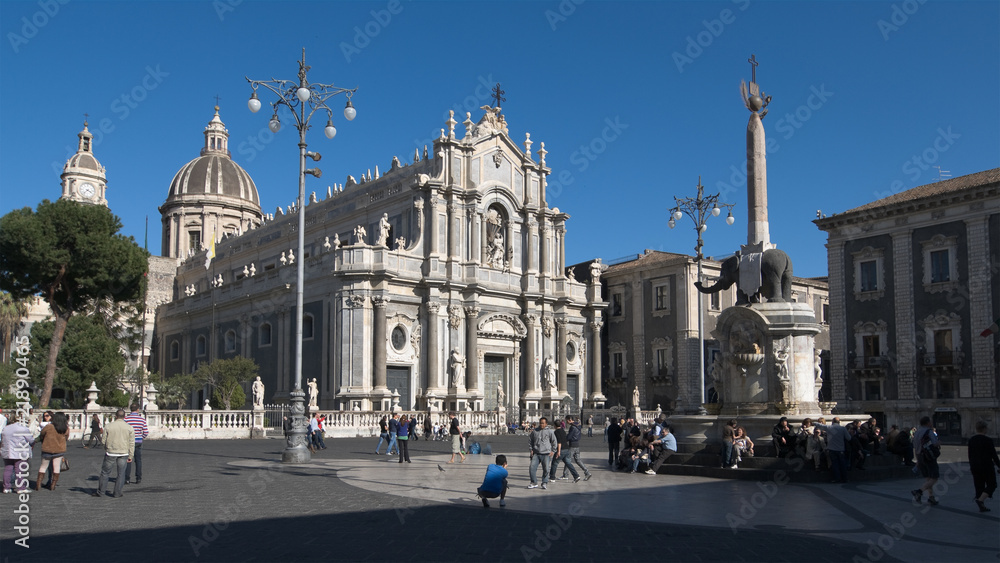 square of the Duomo and the symbol elephant of Catania