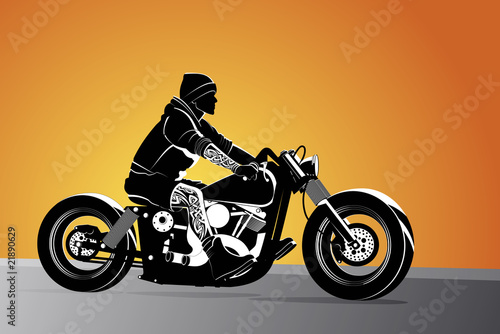 Chopper motorcycle vector hot and custom with rocker