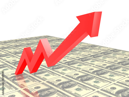 Business Graph, 3d rendered conceptual arrow chart.