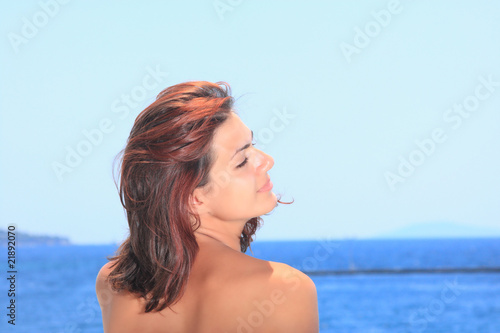 Beautiful woman enjoying the beach