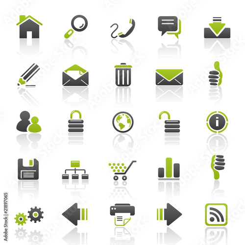 green web internet icons - set 1