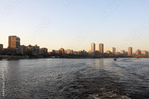 Sunset Cairo from the river Nile bridge