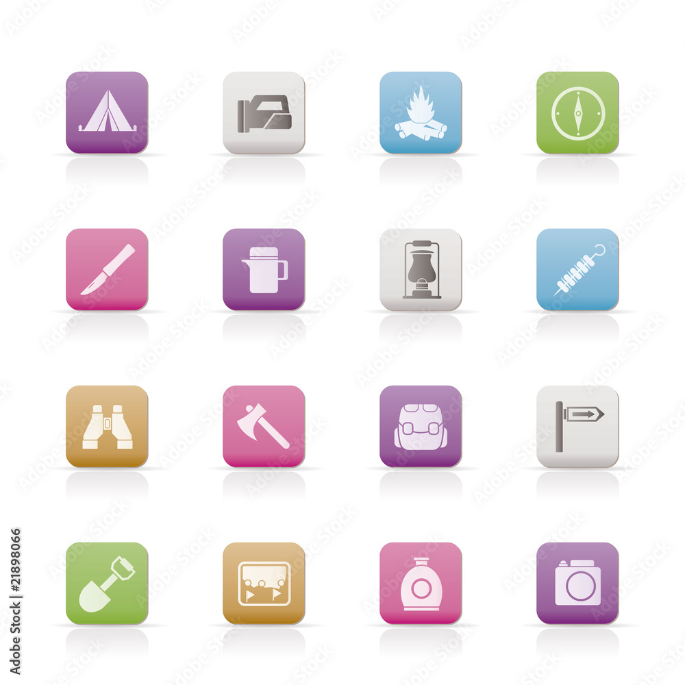 tourism and hiking icons - vector icon set tourism and hiking icons - vector icon set