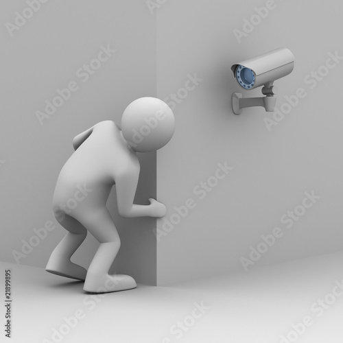person looks out of corner....