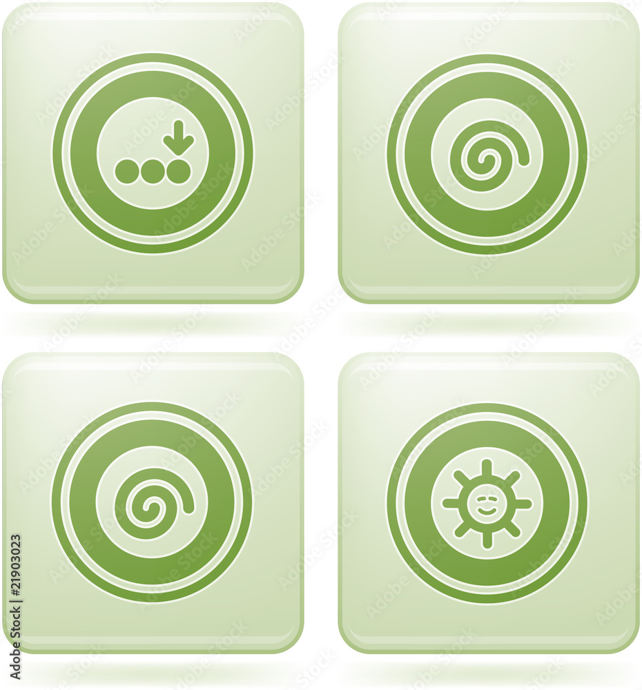 Olivine Square 2D Icons Set: Abstract Olivine Square 2D Icons Set: Abstract