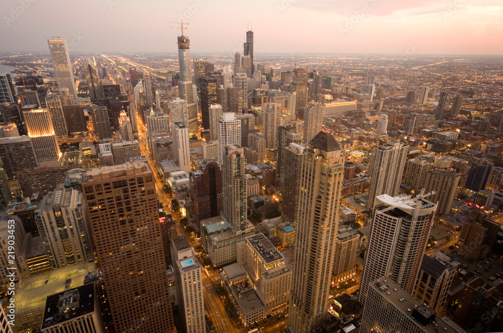 Chicago at night