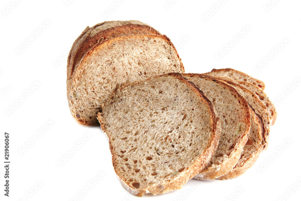 sliced french bread on white sliced french bread on white