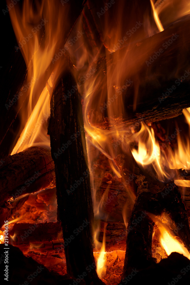Fire with red flames Fire with red flames