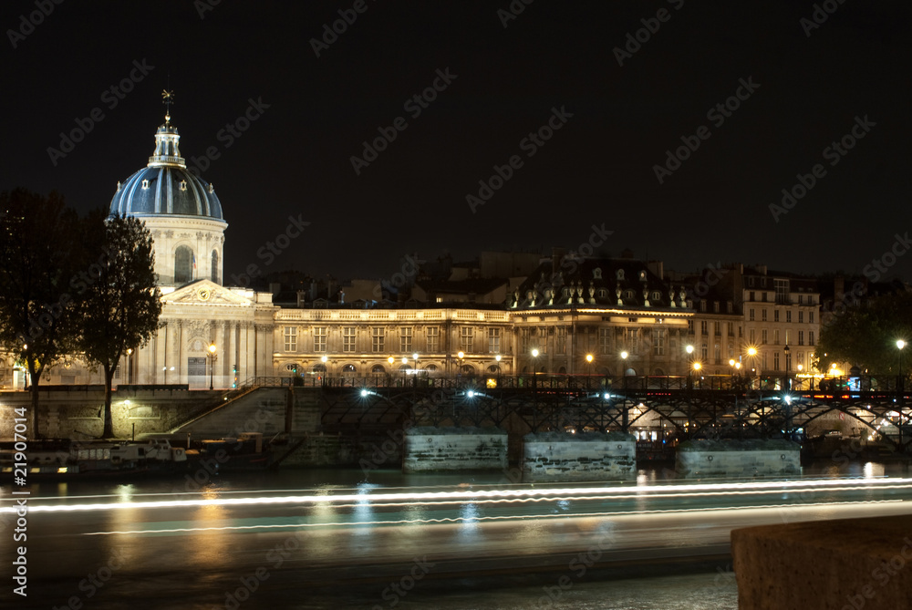 Facade of institute of France at night