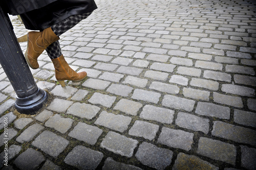 Woman waiting in street