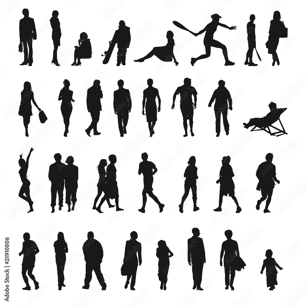 Collection de silhouettes - Icons shadows - obrazy, fototapety, plakaty 