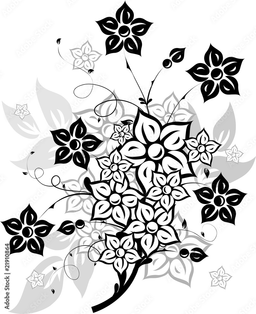 Floral elements for design, vector Floral elements for design, vector