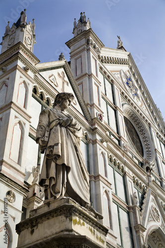 Florence - Dante Allighieri by cathedral Santa Croce photo