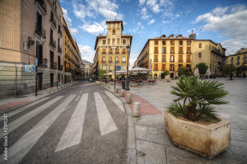old square in the Madrid city, Spain