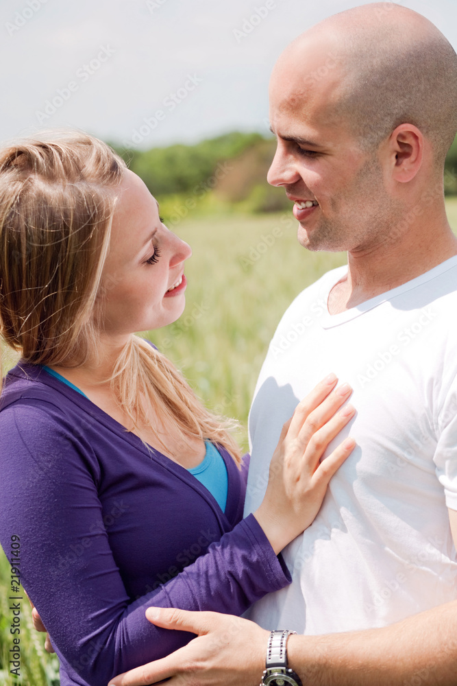 Beautiful couple in love looking at each other Beautiful couple in love looking at each other