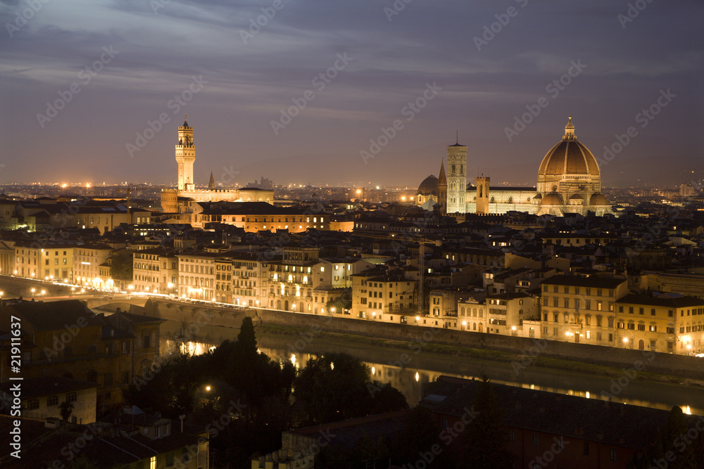 Florence - in evening from Piazza Michelangelo