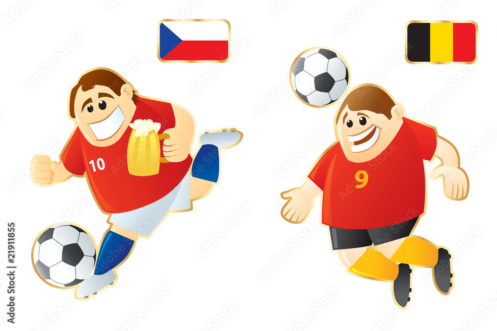 Obraz premium Football macots Czech Belgium