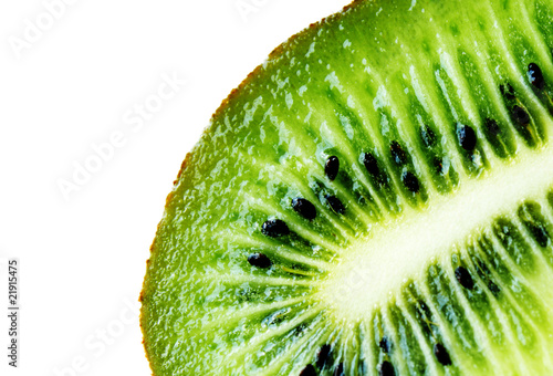 kiwi slice on white