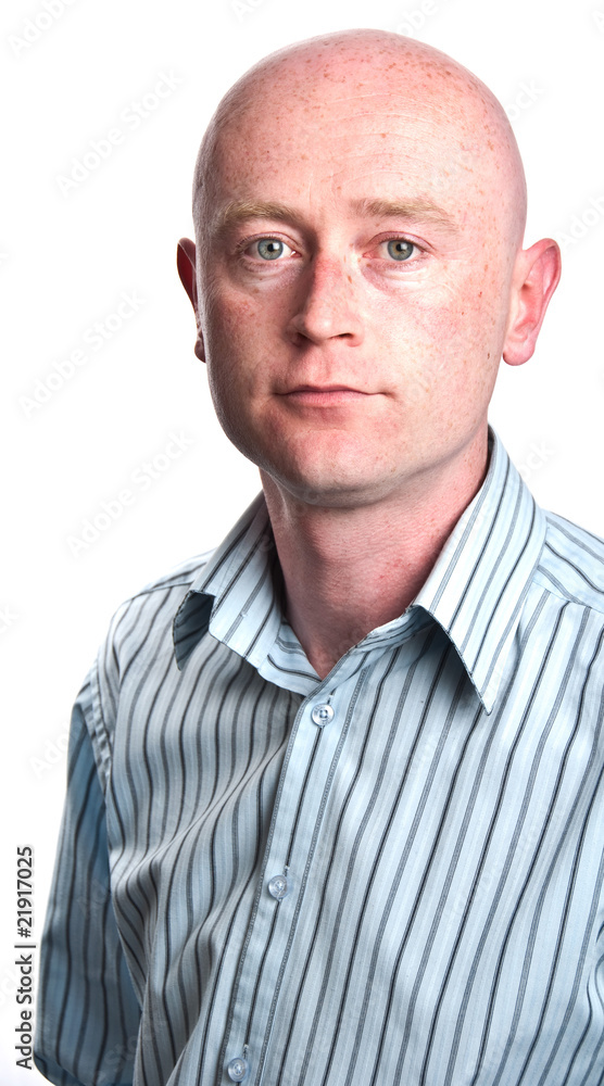 male portrait close up on white backdrop male portrait close up on white backdrop