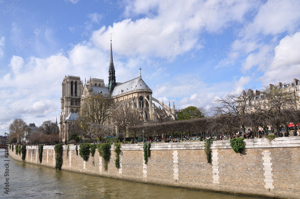 Notre Dame de Paris across the Seine River