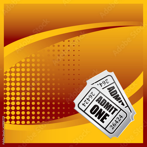 admission ticket orange halftone template