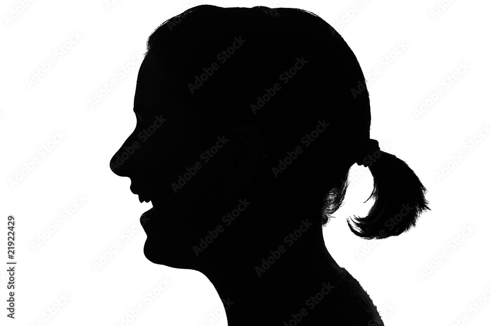 silhouette of a laughing girl