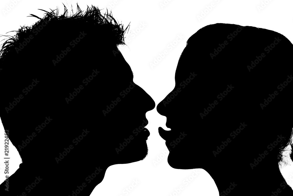 passionate young couple – silhouette