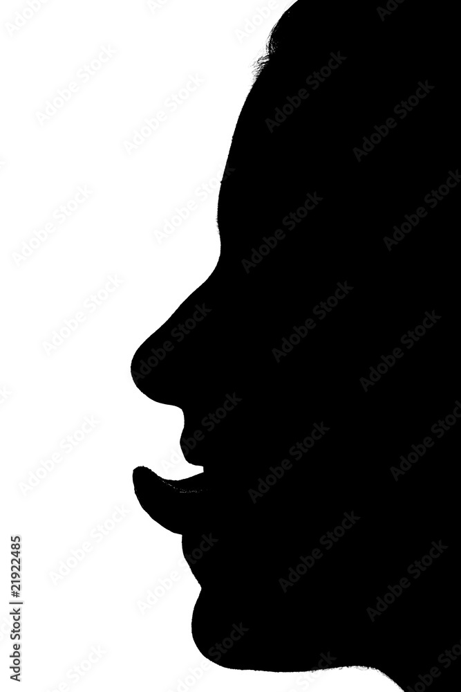 silhouette of a womans face